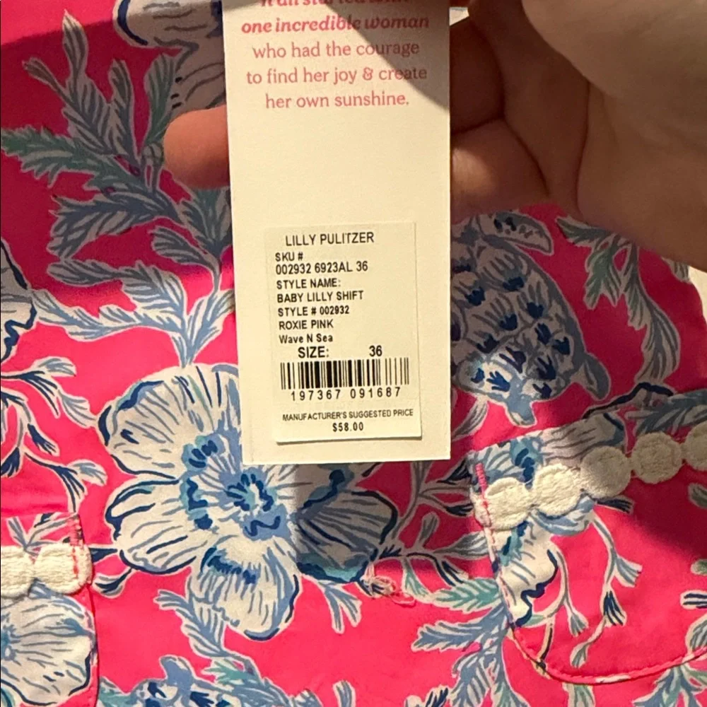 Lilly Pulitzer Pink and Blue Floral baby dress - Picture 4 of 4